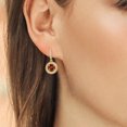 thumbnail image 3 of Gem Stone King 18K Yellow Gold Plated Silver Dangle Earrings Garnet Moissanite (2.51 Cttw), 3 of 3
