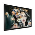 thumbnail image 2 of Designart 'Portrait Of A Young Woman With Flowers I' Modern Framed Art Print, 2 of 4