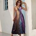 thumbnail image 5 of Shiny Glowing Red Purple Blue Yellow Particles Sleeveless Dress Dresses Women Summer Evening Dresses Ladies Bohemia Long Dresses, 5 of 9