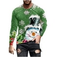 thumbnail image 2 of cllios Mens Christmas Shirts Funny,2024 Trendy Novelty Snowman Print Graphic Tees,Xmas Long Sleeve Crewneck Workout Tee Tops,Funny Christmas Shirts for Men, 2 of 5