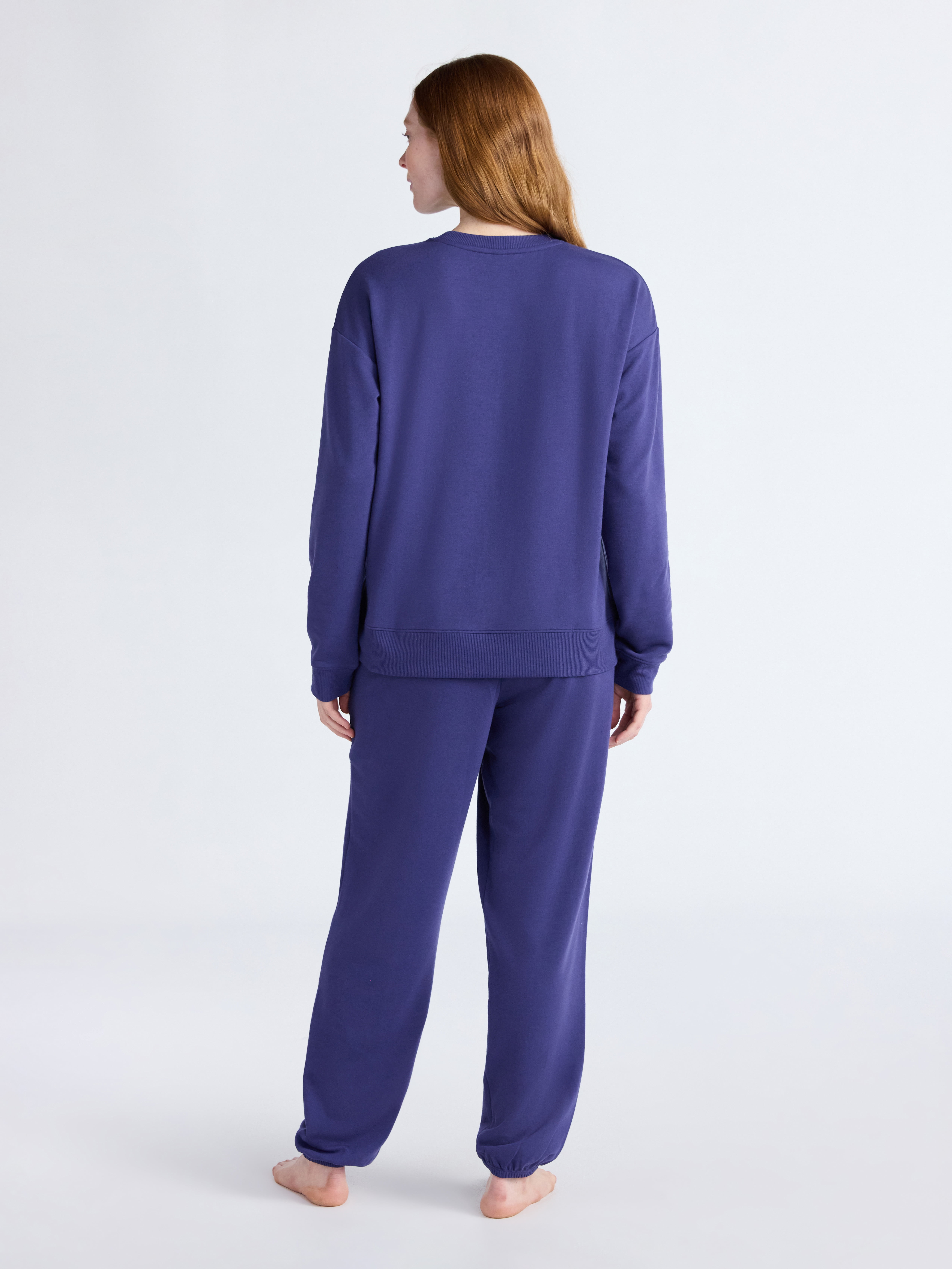 Joyspun Women’s Fleece Long Sleeve Top and Joggers Lounge Set, 2-Piece, Sizes XS-3X