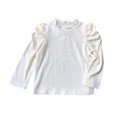 thumbnail image 2 of Birdeem Girls Velvet with Collar Long Sleeve Tiered Ruffle Tunic Ruffled Sleeves Top ,Suitable for 1-8 Years, 2 of 12