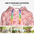 thumbnail image 4 of Daiia Cute Pink Squirrel Pattern Women's Fashion Hoodies & Sweatshirts with Kangaroo Pocket Hooded Sweatshirt with Eye-catching Drawstrings-Large, 4 of 7