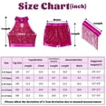 thumbnail image 6 of LOLANTA Girls Sequin Dance Outfit Crop Sequin Top Metallic Shorts with Tassel Arm Sleeves 5-18 Years Recital Costumes, 6 of 8