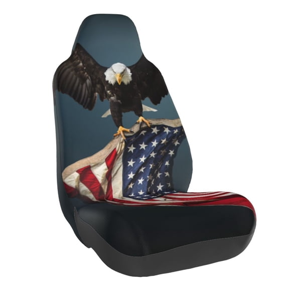 Vsdgher American Flag for Automotive Seat Covers for Cars Trucks and SUVs, Universal Fit Anti-Slip Bucket Seat Protector for Cars,Vehicle Seat Protector for Front Seats