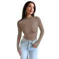 thumbnail image 4 of ADREAMLY Women Long Sleeve Tight Fitted Top Double Lined Turtleneck Tops Winter Base Layer Underwear, 4 of 7