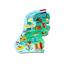 Netherlands (Nederland) Decowood Jumbo Wood Fridge Magnet 3.5" x 2.5"