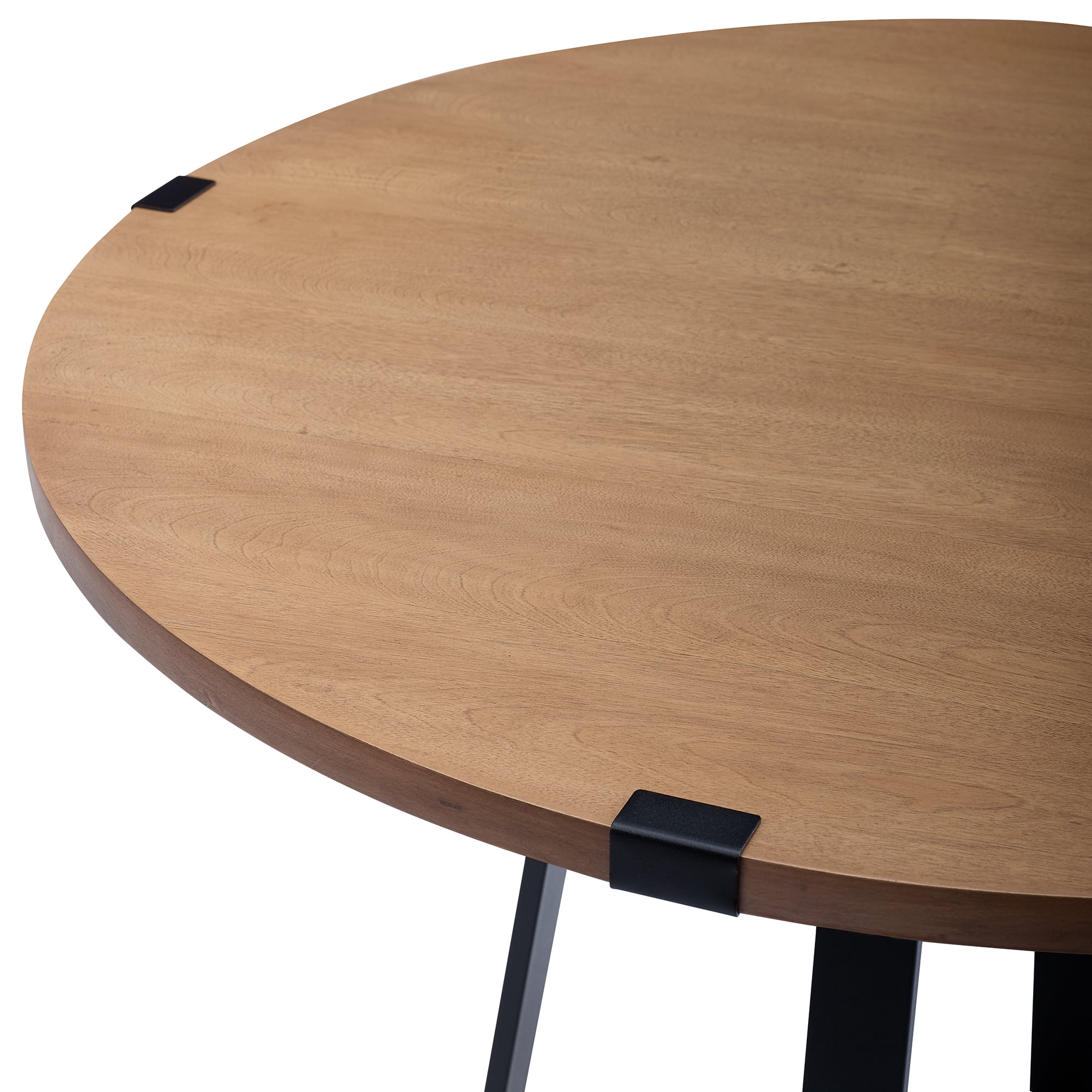 Manor Park Rustic Round Dining Table, English Oak/Black