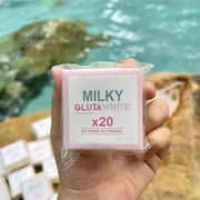 HHBEAUTY Milky Gluta White Soap 20 x Milky Gluta White Soap, Glutamilk Brightening Soaps, MilkyGluta Whites Bar Soap, Glutamilk Premium Soaps, Milkygluta Soap Bar Premium, Deep Cleansing