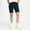 Navy, variant on Josdec Women's Elastic Back Waist Stretch Bermuda Shorts Slim Knee‑Length Chino Workwear Shorts with Pockets for Hiking and Daily Casual Wear
