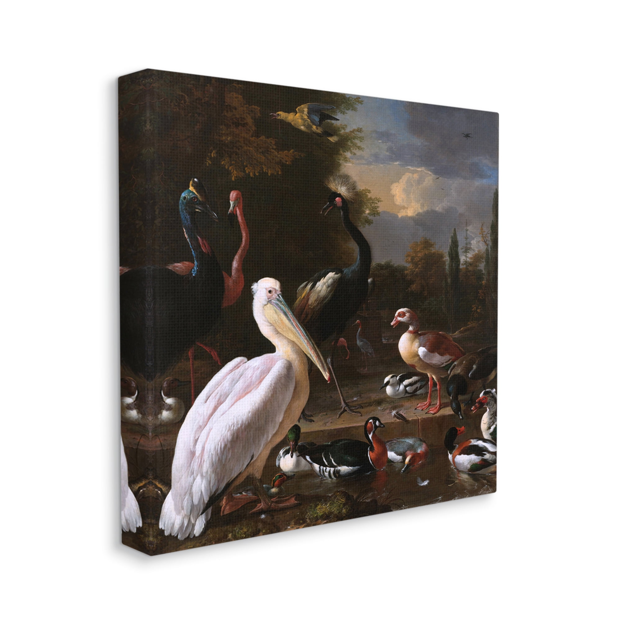 Stupell Industries Pelican and Other Birds Melchior d'Hondecoeter Painting Painting Gallery Wrapped Canvas Print Wall Art, Design by one1000paintings