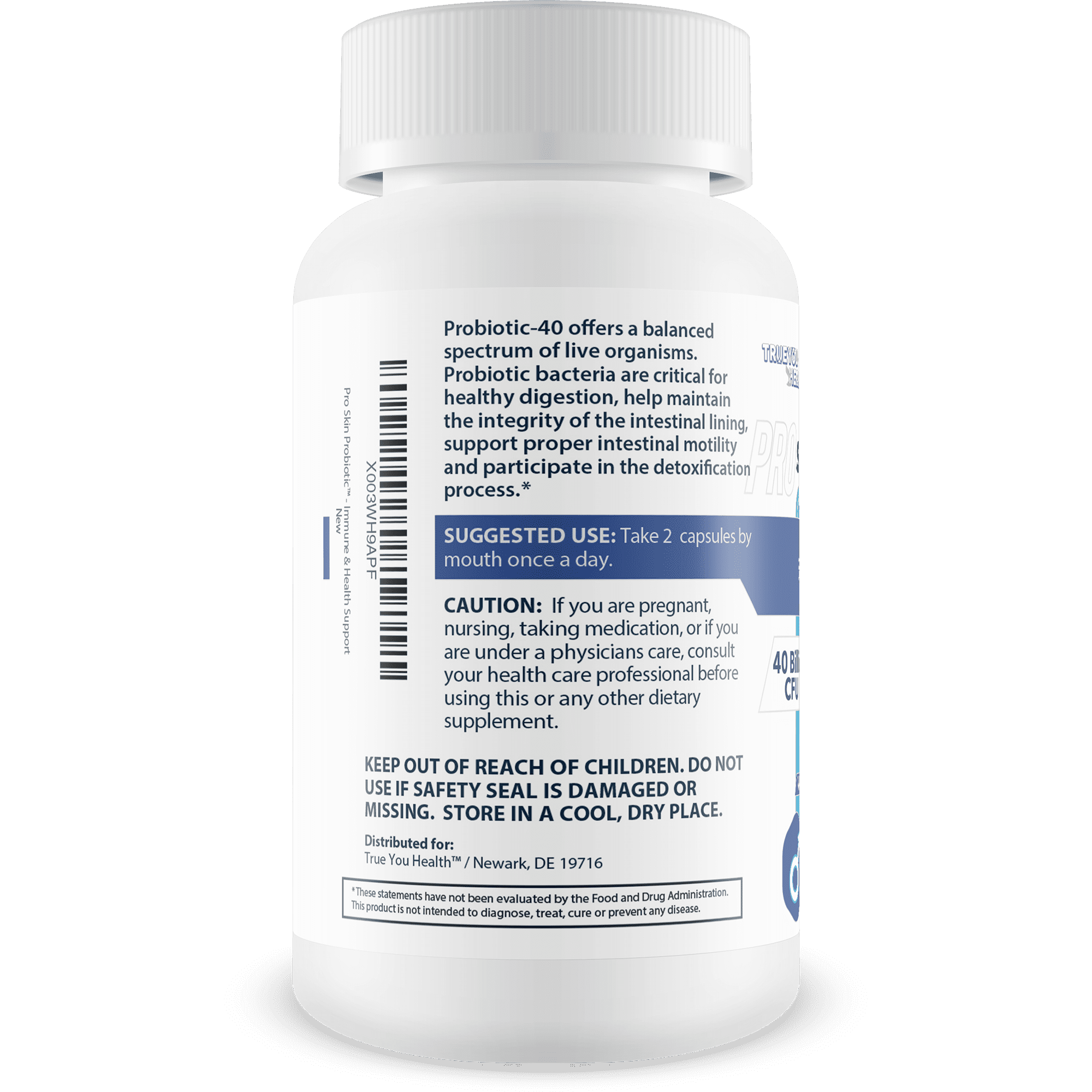 Pro Skin Probiotic - Skin Health Supporting Probiotic with Immune Support - Promote Healthy Skin Microbiome from Inside Out - Health Starts in the Gut - Support Reduced Breakouts, Redness, Puffiness