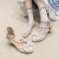 thumbnail image 6 of SACFOF Women Strappy Mary Janes Platform Chunky Heel Pumps with Bow Kawaii Shoes Patent Leather Pumps Ankle Strap Dress Shoes, 6 of 6