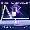 thumbnail image 2 of ZealSound USB Condenser Microphone with RGB Lights, One-Touch Mute & Volume Control, Adjustable Boom Arm Stand, Pop Filter, Shock Mount, USB-C Adapter, Plug & Play for Recording, Gaming, Meetings, 2 of 10