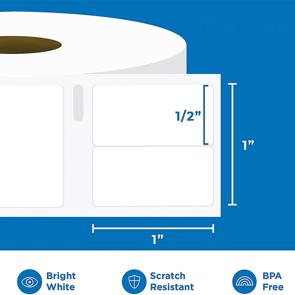 GREENCYCLE 4 Roll Compatible for DYMO 30333 (1/2" X 1") Extra-Small 2-Up Multi-Purpose Labels Use with Labelwriter 450, 4XL & Zebra Printers (1000 Labels/Roll)