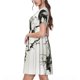 thumbnail image 2 of Fotbe Black And White Rose Vestido Largo de Moda para Mujer, Vestido Tipo Camiseta con Manga Corta y Estilo Casual a Rayas y Bloques de Color, 2 of 6
