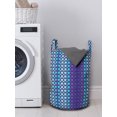 thumbnail image 3 of Geometric Laundry Bag, Rhythmic Vertical Lines Japanese Minimalistic Animal Skin Style Illustration, Hamper Basket with Handles Drawstring Closure for Laundromats, 13" x 19", Multicolor, by Ambesonne, 3 of 4
