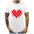 thumbnail image 2 of Fesfesfes Short Sleeve Blouse for Men Couples Lover Valentine's Day Short Sleeve Love Letter Print T Shirts Tops, 2 of 9