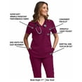 thumbnail image 3 of Green Town Scrubs for Women - Tuck-In V-Neck Scrub Top, Stretch Fabric, Lightweight, Easy Care, 3 of 7