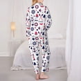 thumbnail image 3 of Pajama Sets for Women 2 Pcs, Sailing Marine Travel Button Down Long Sleeve Sleepwear Lounge PJ Sets, 3 of 6