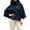 A-Blue, variant on mgoYE Women's Batwing Sleeve Poncho Coat Oversized Winter Pea Coat Stand Collar Cropped Cape Jacket with Belt(Coffee,2XL)