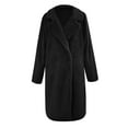 thumbnail image 3 of Womens Loose Winter Turn Down Collar Jacket Long Sleeve Casual Solid Long Coat With Pockets Jacket Women Embroide Coats Women Big Casual Jackets for Juniors Warm up Full Zip Bed Jackets for Women plus, 3 of 3