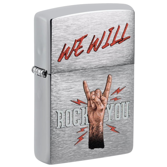 Zippo Lighter: We Will Rock You - Brushed Chrome 48853
