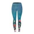 thumbnail image 4 of Women's Leggings Women Fashion Printed Leggings Leggings Workout Running Pants,Blue Women's Legging XL, 4 of 4