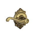 thumbnail image 3 of Schlage F51A Flair 605 BRK Brookshire Deco Rose Entry Door Lock Bright Brass, 3 of 4