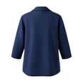 thumbnail image 6 of Oksale Cotton Linen Tops for Women Summer Casual Lapel V Neck Beach Vacation Shirts Loose Fit 3/4 Sleeve Cozy Plus Size Blouses Navy 2XL, 6 of 6
