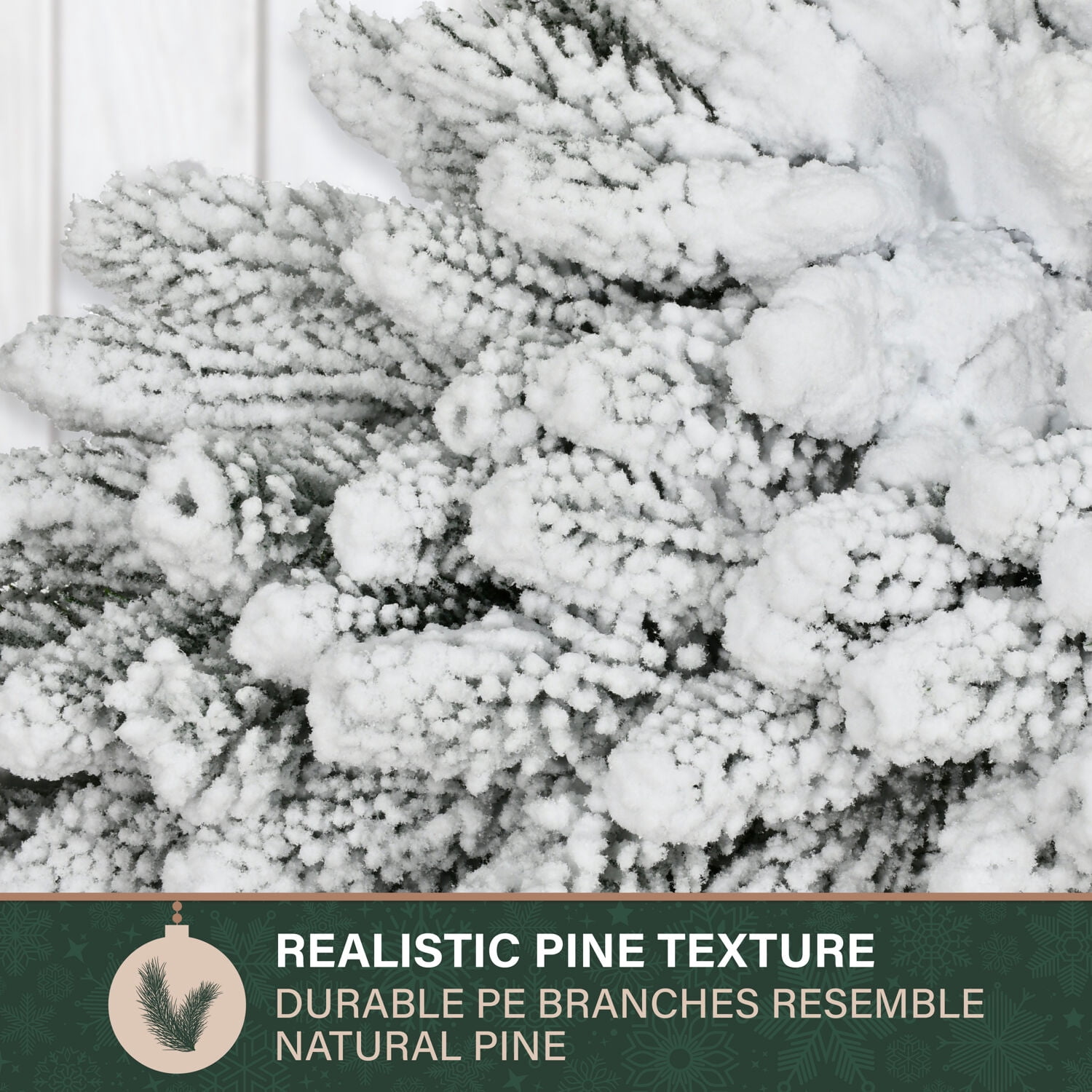 Fraser Hill Farm 36 in Icy Frost Snow Flocked Wreath, FFIF036WR-0SN