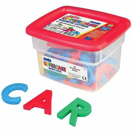 Educational Insights Jumbo Uppercase Magnetic Letters in Tub, 2-1/2 Inches, Set of (Best Magnetic Letters For Fridge)