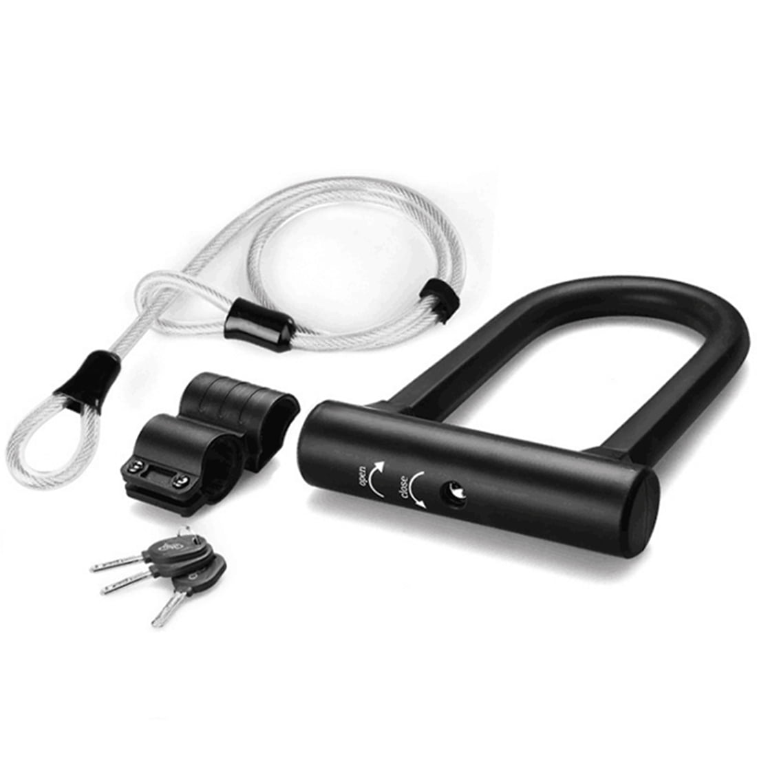 Heavy Duty Bicycle U Shape Cable Chain Lock Bike Mounting Bracket Anti-thief