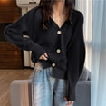 thumbnail image 4 of jtjvou Cropped Cardigan Sweaters for Women Lightweight Crop Solid Button Knit Y2k Fall Outfits Fashion Clothes 2025 Black Free Size, 4 of 6