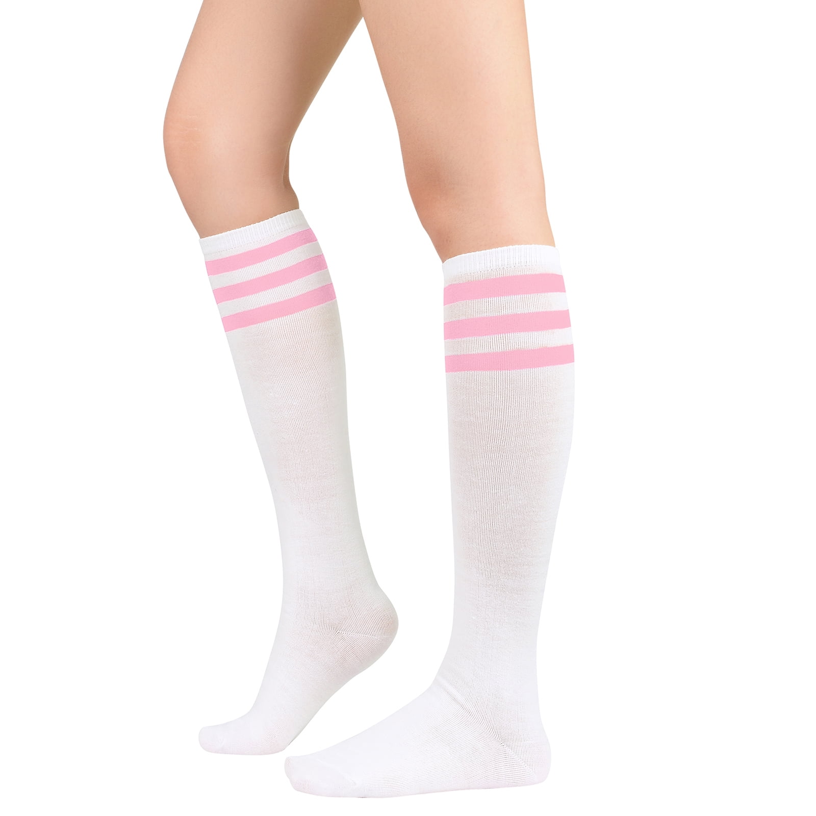 Zando Knee High Socks for Women Pink Socks Football Womens Soccer Socks