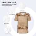 thumbnail image 3 of KLL Engraved Coffee On Kraft Paper for Men's Baseball Shirts,Short Sleeve Casual Shirts Button Down Shirt for Men Beach Summer Wedding Shirt-3X-Large, 3 of 7