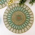 thumbnail image 4 of Set of 6, Handmade bead placemat, table decoration, beaded tablemat, teal, light green and gold, 4 of 4