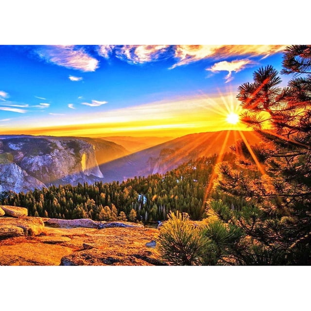 Pintura de diamante (DE1865) DIY 5D Mosaico Cuadrado Color Amanecer Paisaje Resina Kit 40x50cm FLhrweasw Nuevo