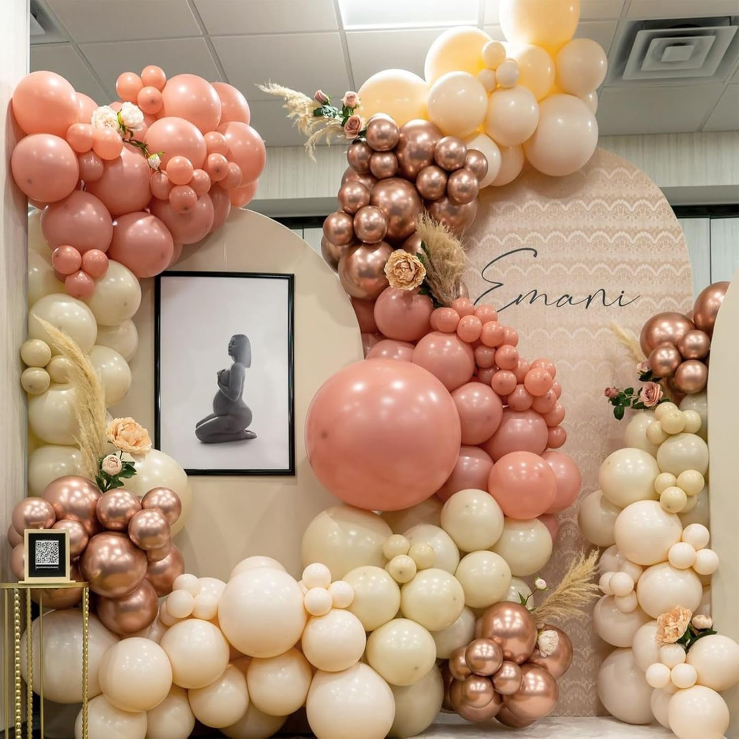 Blush Pink Balloons, 60 Pcs 12 Inches Dusty Pink Double Stuffed Nude Beige Balloon, Retro and Rose Gold  Balloons Set for Girls Bridal Birthday Baby Shower Weddings Party Decoration