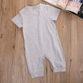 thumbnail image 4 of Baby Summer Romper Letter Short Sleeve  Neck Shoulder Buttons Jumpsuit, 4 of 9