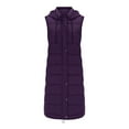 thumbnail image 2 of Baberdicy Puffer Vest Women's Long Winter Coat Vest with Hood Sleeveless Warm Down Coat with Pockets Quilted Vest Down Jacket Quilted Outdoor Jacket Girls' Outerwear Jackets & Coats Purple, 2 of 5