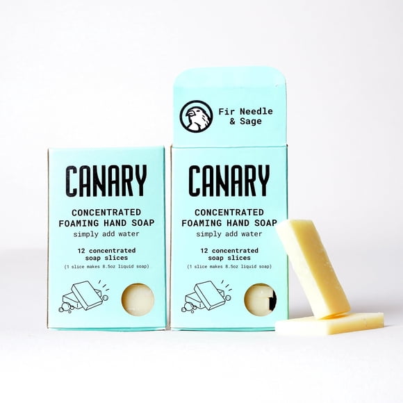 Kit de barras de jabón de manos espumoso Canary – Concentrado de lavado de manos recargable sin residuos con aceite de coco – Hidratante natural, orgánico, no tóxico, hace jabón de manos líquido, ment