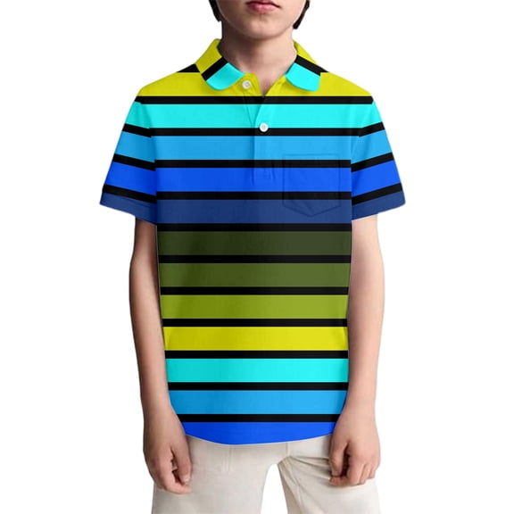 Shadoumai Boys Polo Shirts Size 14-16 Solid Color Button Down Short Sleeve T Shirts Casual Funny Tees Summer Beach Shirts for Kids