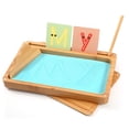 thumbnail image 1 of Bandeja de arena ATmini para aula Montessori con tapa de madera azul, 1 of 6