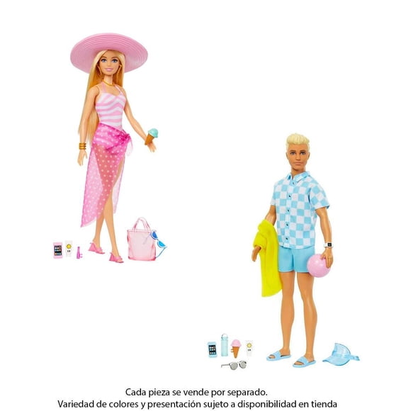Muñeca Barbie Fashion & Beauty Día en la Playa Varios Modelos 1 Pieza