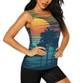 thumbnail image 2 of Bixox Women's Palm Trees Printed Sleeveless Fitness Workout Running Quick-Dry Tank Top, 2 of 7
