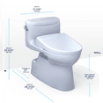 thumbnail image 2 of TOTO® WASHLET®+ Carolina® II One-Piece Elongated 1.28 GPF Toilet and WASHLET®+ S7 Contemporary Bidet Seat, Cotton White - MW6444736CEFG#01, 2 of 5