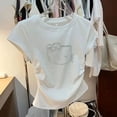 thumbnail image 1 of Sanrio-Chaqueta Kawaii de Hello Kitty para mujer y niña, camiseta de manga corta plisada con estilo de puro deseo, dibujos animados, juguetes creativos, 1 of 7