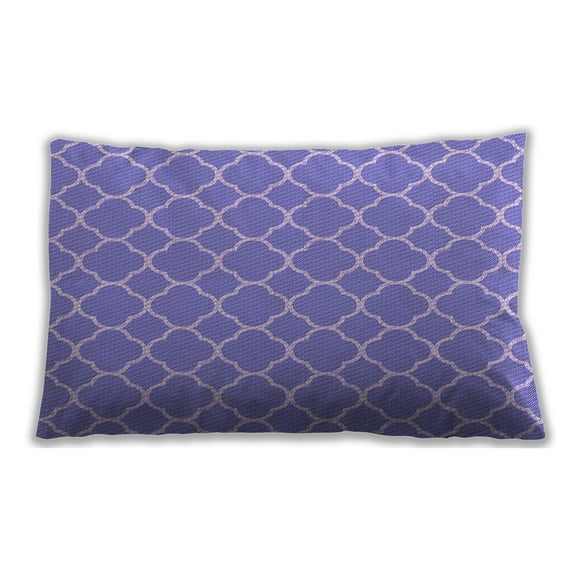 Ahgly Company Patterned Outdoor Rectangular Light Slate Blue Lumbar Throw Pillow, 13 inch by 19 inch