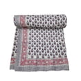 thumbnail image 3 of Silkgram Indian Hand Made Kantha Quilt Cotton Hand Block Printed Kantha Quilt Blanket Bedspread Kantha Quilt Soft fine Cotton Hand Made Kantha Quilt (King/Queen Size 90x108 Inch), 3 of 6